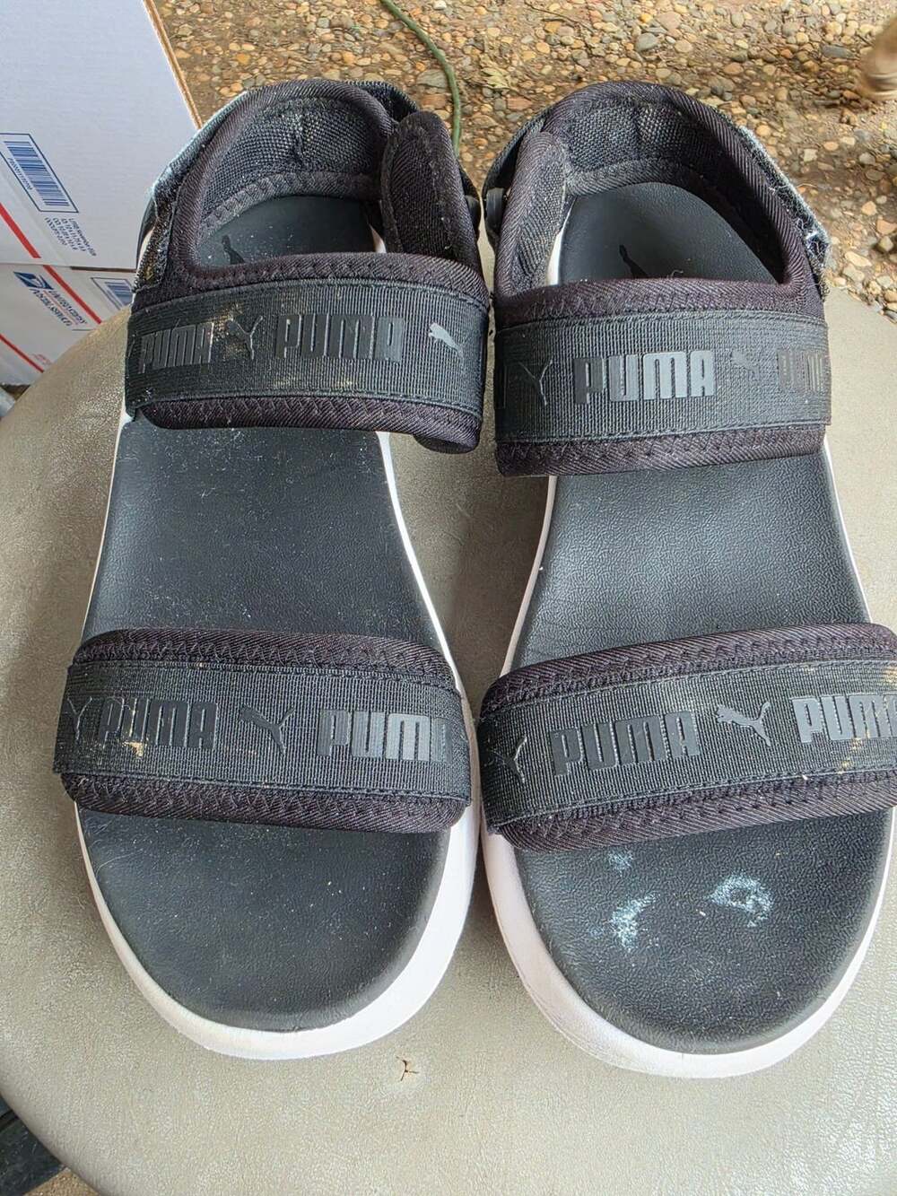 Puma Sportie Sandal Size 7 Black White